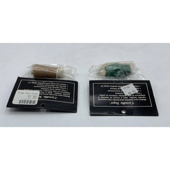 Vtg Candle Tops Wick Holder Wine Bottle Jar Candles Oil Lamp Alcohol Lot 2 NOS - Picture 11 of 13